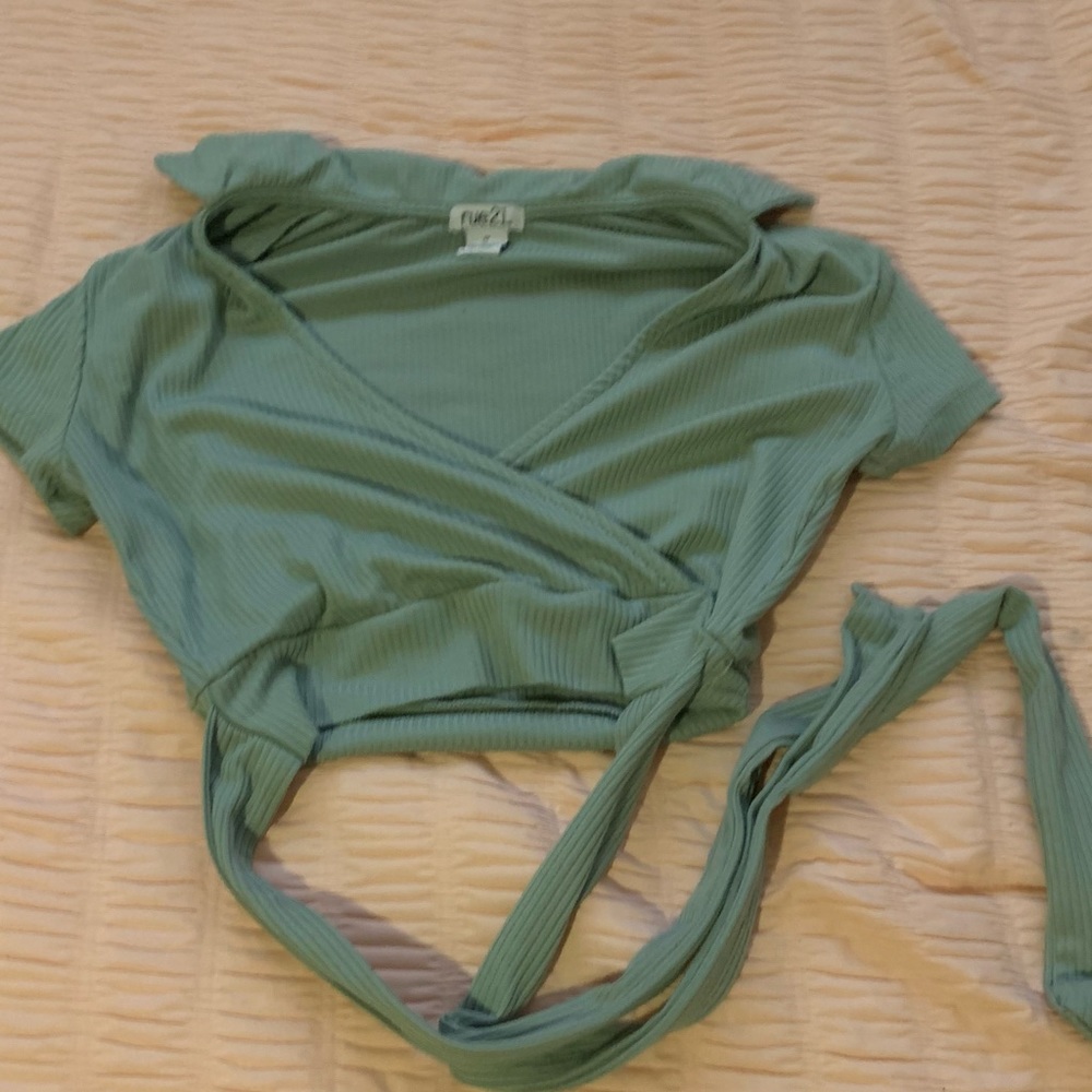 Navy green crop top